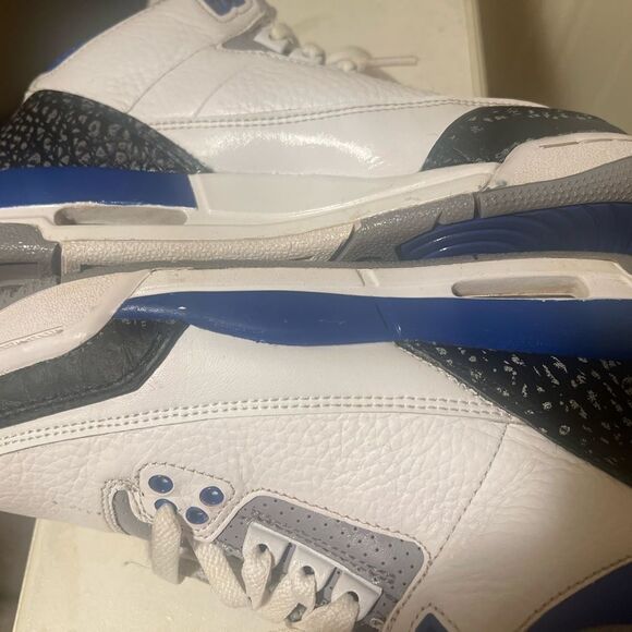 Jordan 3 Retro. Blue Racer. Kids. 5Y - Picture 6 of 10